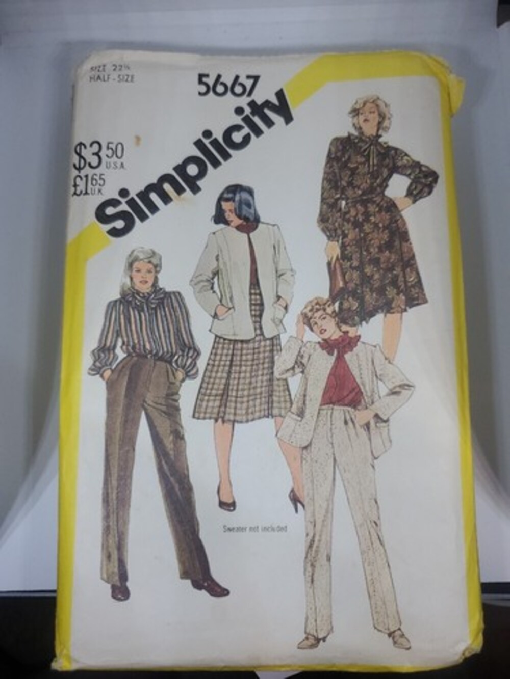 Simplicity 5667 Pattern Misses Pants Blouse Skirt Jacket Size 22 1/2 Uncut